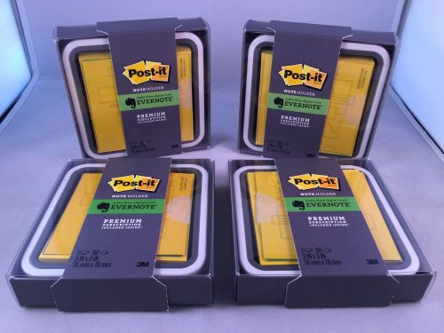 Post-it Note Holder &amp; Sticky Notes, Evernote Collection, 3&#034; x 3&#034; LOT OF 4
