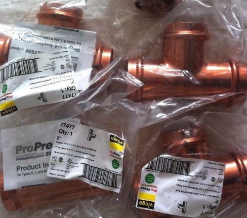 4 VIEGA copper tee  2 &#034; pro press part 77477 epdm gasket new in package