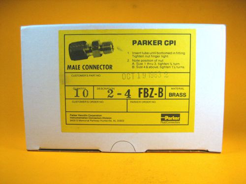 Parker CPI -  2-4 FBZ-B -  Brass Male Connector (Box of 10)