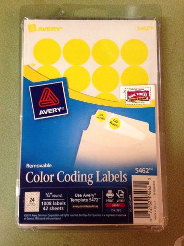 Avery 5462 3/4&#034; Yellow Coding Label