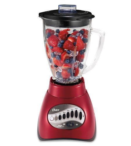 Powerful glass jar 12-speed blender ice crusher metallic red stainless blade for sale