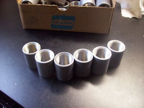 (6 pc) new aluminum coupling tubular threaded 3/4&#034; inch connector fitting pipe for sale