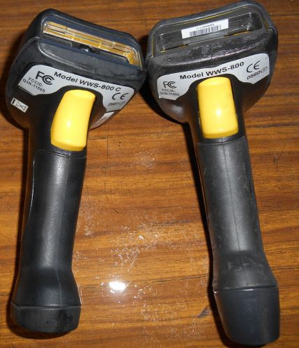 (2) WASP MIXED LOT  WWS-800 C,WWS-800 Handheld Barcode Scanners