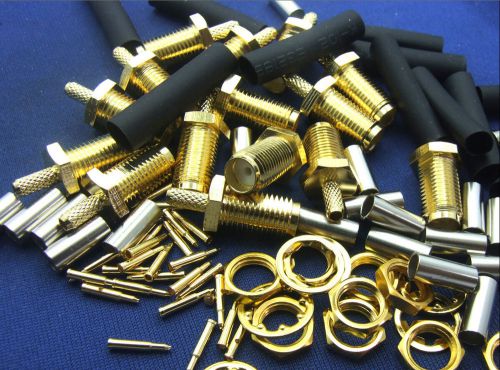 10set RP-SMA Female Male Pin Crimpers Cables + shrinkable tube for RG316 RG174