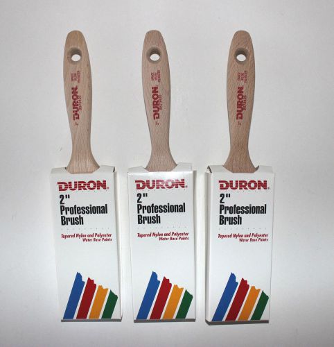 Lot of 3 Duron Professional Quality Paint Brushes - 2” Spruce Tapered Nylon Poly