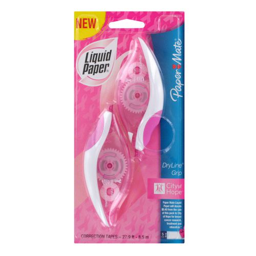 Papermate Liquid Paper Breast Cancer Awareness DryLine Correction Tape 2 Pack