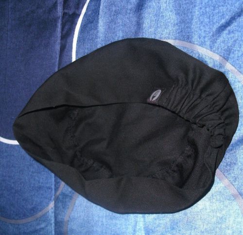 CHEF  WORKS BLACK CHEF HAT ONE SIZE? POLYESTER/COTTON  #70132 FLAT STYLE NICE!