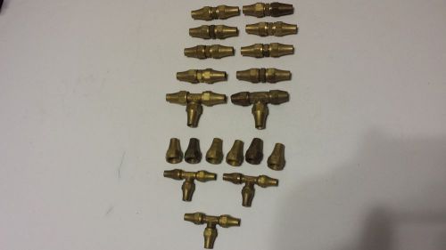 50 pcs  3/8&#034; &amp; 1/4&#034; long milled brass flare fittings for sale