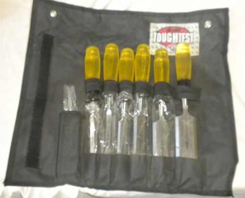 Handy Toughest Chisel Tool Set NEW 3/8 to 1-1/2&#034; Woodworking Stone Case