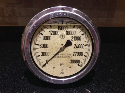 LARGE Oil Filled Pressure Gauge 30000#  **Super Cool**