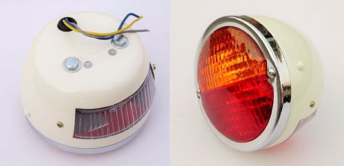 set 2x Licence Plate window Tail Stop Light with Classic/Vintage Round Tractor