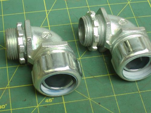 Thomas &amp; betts 1&#034; liquid tight connector fitting 90 degree (qty 2) #57083 for sale