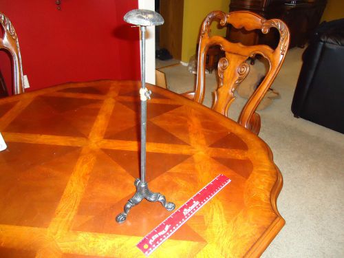 3 Footed Cast Iron Adjustable Display Hat or Wig Stand Adjusts from 13&#034; - 21&#034;