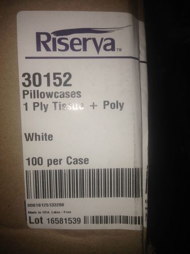Riserva 30152 Disposable Pillowcases, 1 Ply Tissue + Poly, WHITE, Case of 90 +