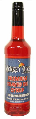 Sour watermelon snow cone syrup - made with pure cane sugar - monkey juice for sale