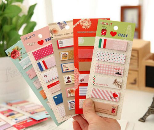 lovely Post Bookmark Writing Marker Memo Flags Index Notepad Tab Sticky Notes