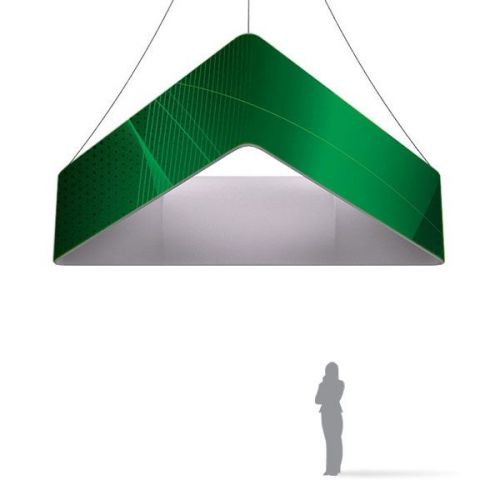 10ft Triangle hanging Banner 24in with Outside Graphic.