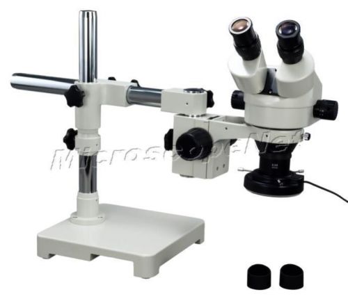 Binocular 3.5X-45X Boom Stand Microscope Zoom+144 LED Ring Light+5 Yrs Warranty