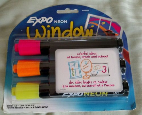 1 pack of Expo Neon Markers 3 pack Windows, Mirrors, Wipe Boards