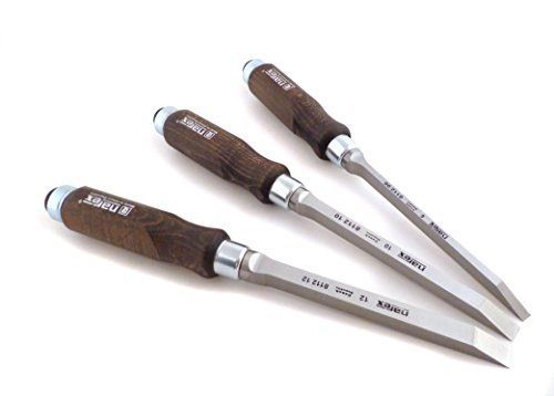 Narex Czech Steel 3 piece set 6 mm, 10 mm, and 12 mm Mortise Chisels
