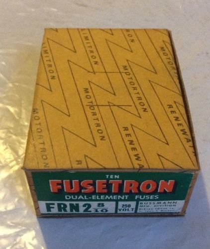 Fusetron Dual-Element Fuses FRN 2 8/10, Lot Of 10, 250 Volt FREE SHIPPING