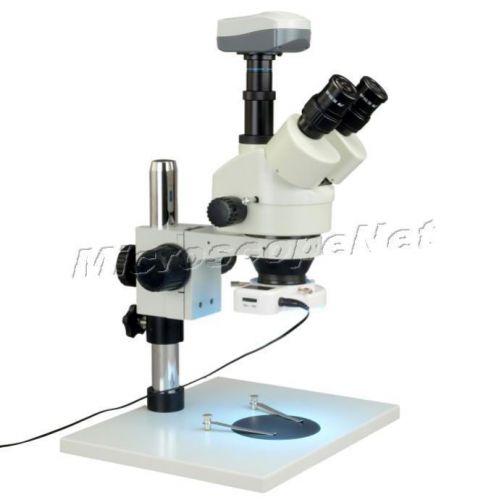 Zoom 7-45x stereo microscope+54 led ring light+9mp high resolution usb camera for sale