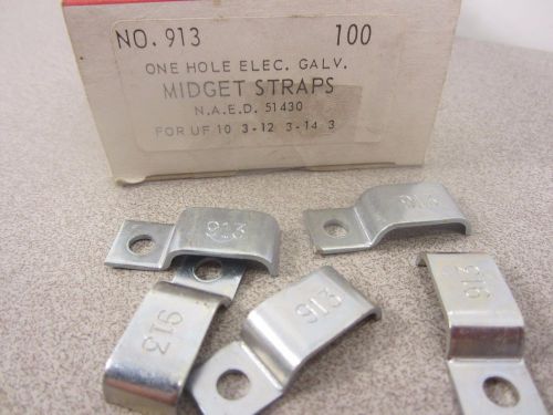 (25 lot) steel one hole midget straps  no.913  10-3  12-3  14-3 wire  nos for sale