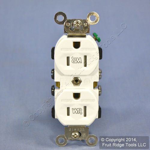 Leviton white tamper/weather resistant duplex receptacle outlet 15a bulk twr15-w for sale