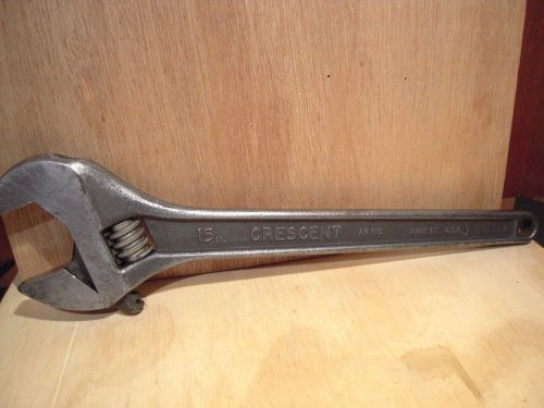 Vintage 15&#034; inch Crescent tool co Jamestown NY adjustable wrench,USA tool