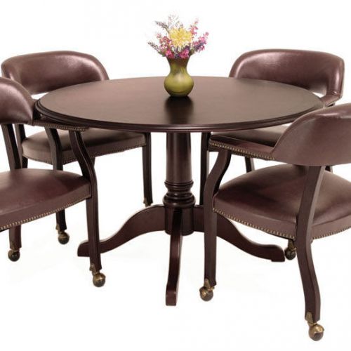 ROUND CONFERENCE TABLE AND CHAIRS SET Traditional Mahogany Office Furniture NEW