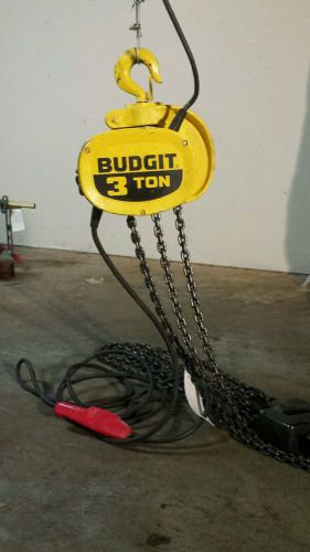 BUDGIT 3 TON ELECTRIC CHAIN HOIST 230/460 VOLTS TESTED