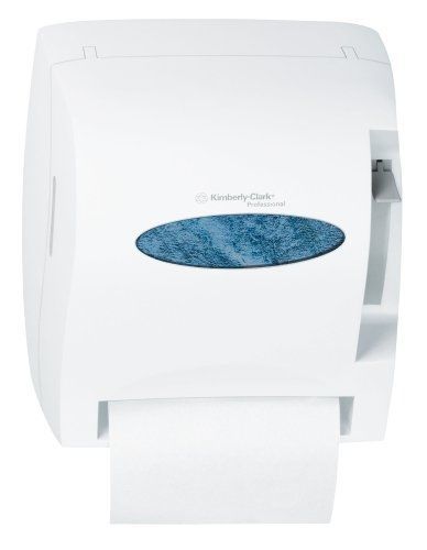 Kimberly-clark professional windows 09768 white lev-r-matic roll towel dispenser for sale