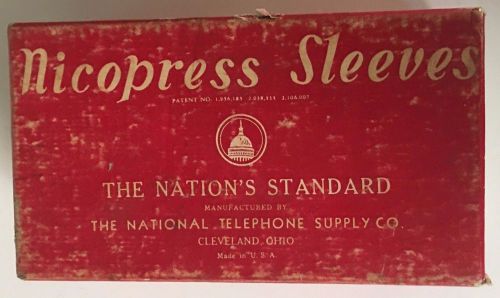 Vintage The National Telephone Supply Co Nicropress Sleeves 28-C-1 Box of 1000