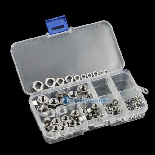 100 pcs stainless steel metric hex head nuts fasteners hardware m3 m4 m5 m6 m8 n for sale