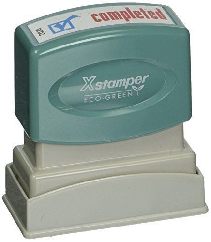 Shachihata Xstamper(R) Pre-Inked, Re-Inkable Two-Color Title Stamp, &#034;Completed