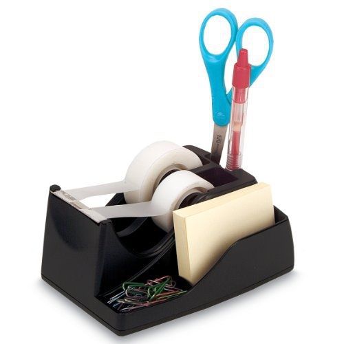 Officemate Recycled Deluxe Dual Tape Dispenser, 6 x 4.125  x 2.75 Inches, Black