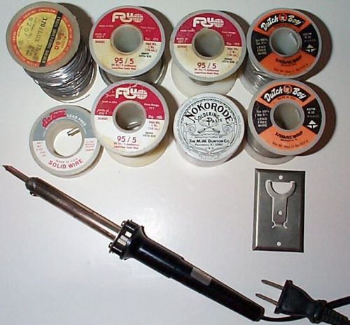 Soldering iron Radio Shack and Dutch Boy, Ersin, Flo-Temp soldering lead lot