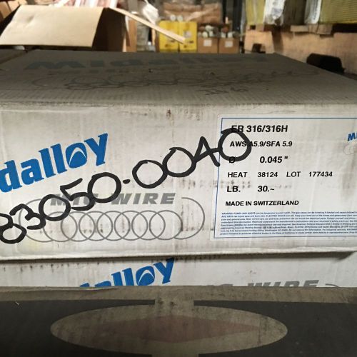 Midalloy 316/316H Stainless Steel .045&#034; 30 lb spool Mig Welding Wire NEW