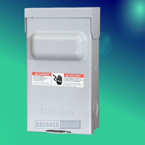 New siemens wf2030 enclosed pullout switch 30a fused disconnect 1 phase type 3r for sale