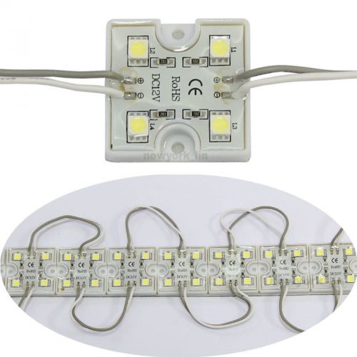 20pcs 4 LED Cool White 5050 SMD Module Waterproof Light Lamp Strip DC 12V