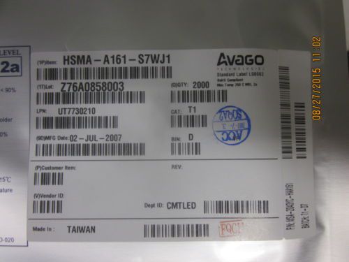 2000 pcs of HSMA-A161-S7WJ1 Avago Surface Mount LED Indicator Yellow/Amber