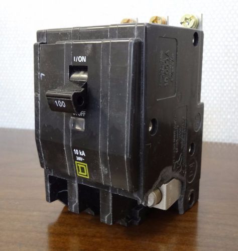 Square d 100 amp 3-pole qob 10ka 240v bolt on circuit breaker for sale