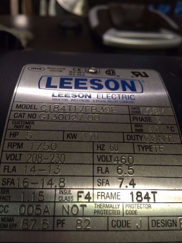 Leeson Motor 5 HP