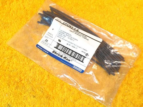 ***NEW** PACK OF (20) THOMAS &amp; BETTS CPO63-0-6 HEAT SHRINK TUBING 1/16&#034; EXPANDED