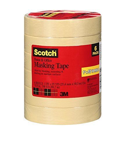 NEW Scotch Home and Office Masking Tape 1 Inch x 55 Yards 6 Rolls 3437 MP