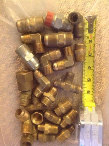 Mixed Lot Of 25) Brass Flare Fittings   (#31)