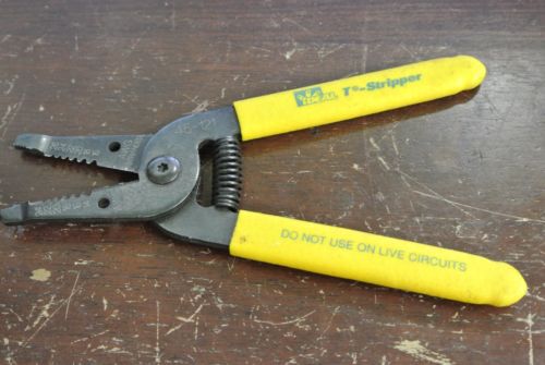 Ideal T Stripper 45-121 Spring Handle Wire Stripper - Yellow VGC FREE SHIPPING