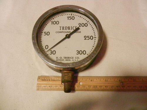 Trerice compound gauge 0-30in hg vac 0-300psi   4 3/4&#034; for sale