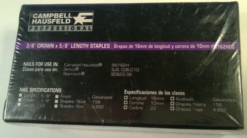Campbell Hausfeld Senco Stan-Tech  3/8&#034; Crown x 5/8&#034; Length 22 Gauge Staples