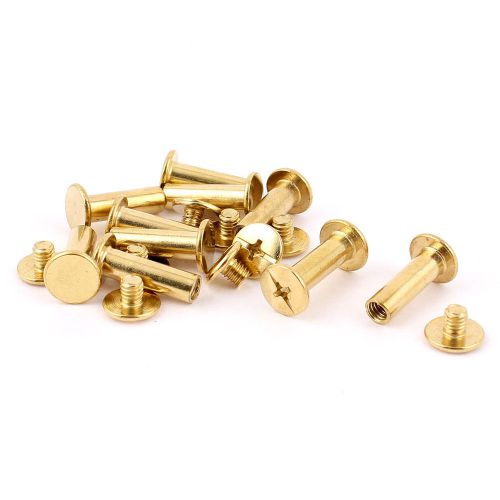 10pcs 5mmx15mm brass plated binding chicago screw post for album scrapbook for sale